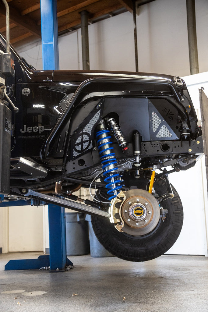 14" Inch Travel EVO SPEC KING FRONT FABRICATION Shock Tower 2.5" or 3.0" COILOVER BLACK FOR JL/JT WRANGLER & GLADIATOR