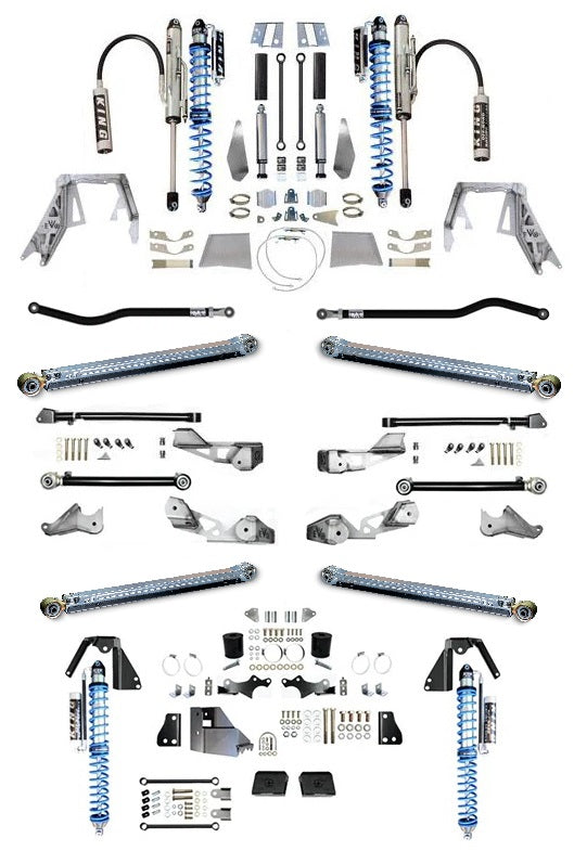 392 KING Front 2.5 Inch Double Throwdown Rear 2.5 Inch Coilover Bypass HC Long Arm PRO PLUS, BLACK, 4 Door