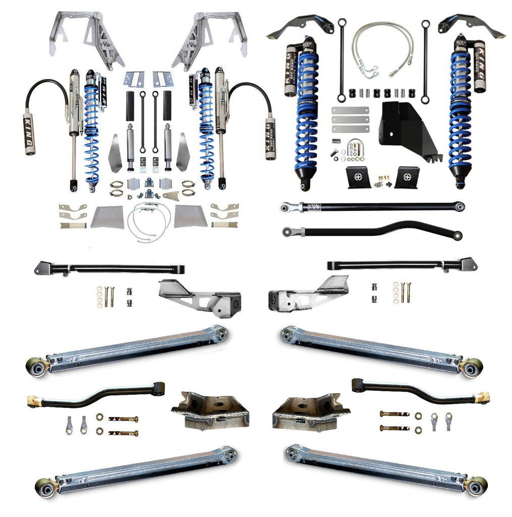 JT (DIESEL) KING Front Double Throw Down Rear 2.5 Inch KING Coilover Bypass LONG ARM PRO PLUS JEEP GLADIATOR