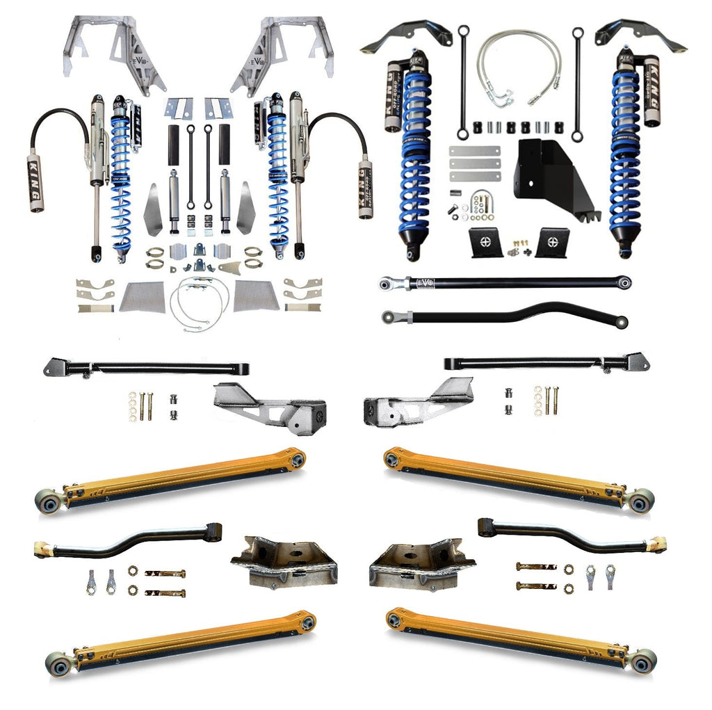 JT (GAS) KING Front Double Throw Down 2.5 inch KING Coilover Bypass Rear LONG ARM PRO PLUS JEEP GLADIATOR