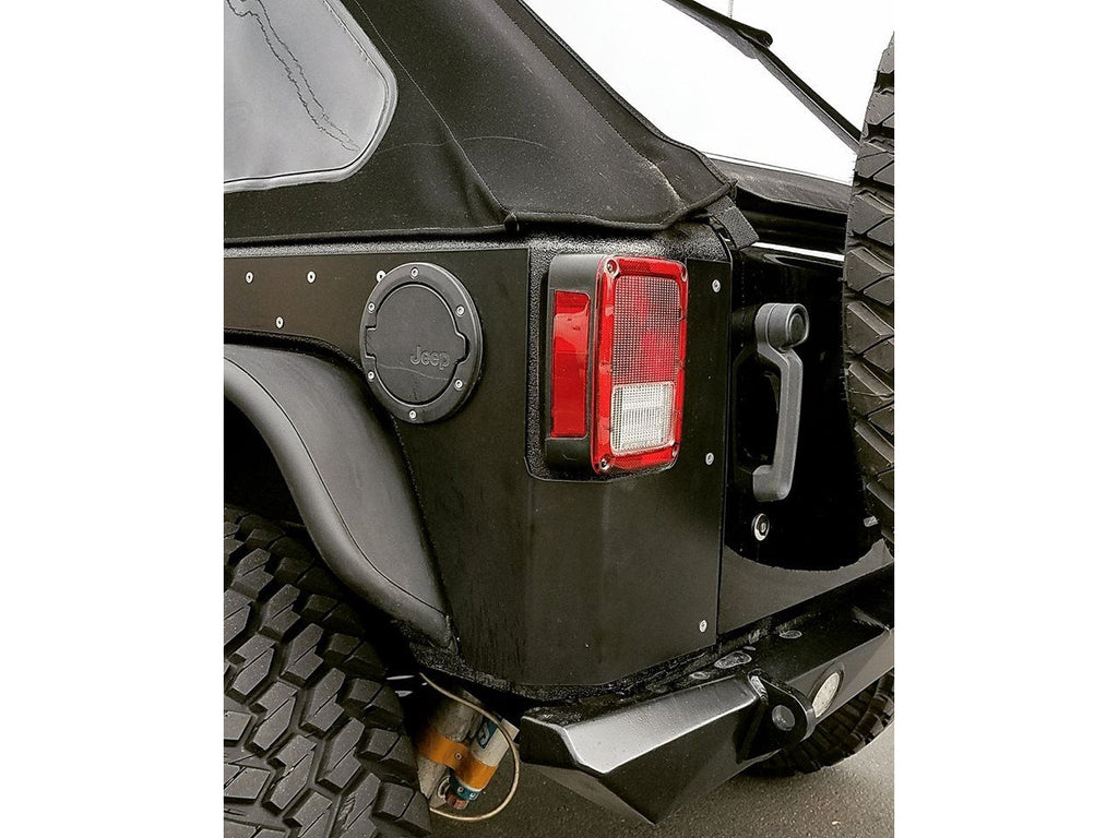 REAR ROCKSKIN OE TAIL LIGHT CORNERS (RAW) STEEL FOR JK