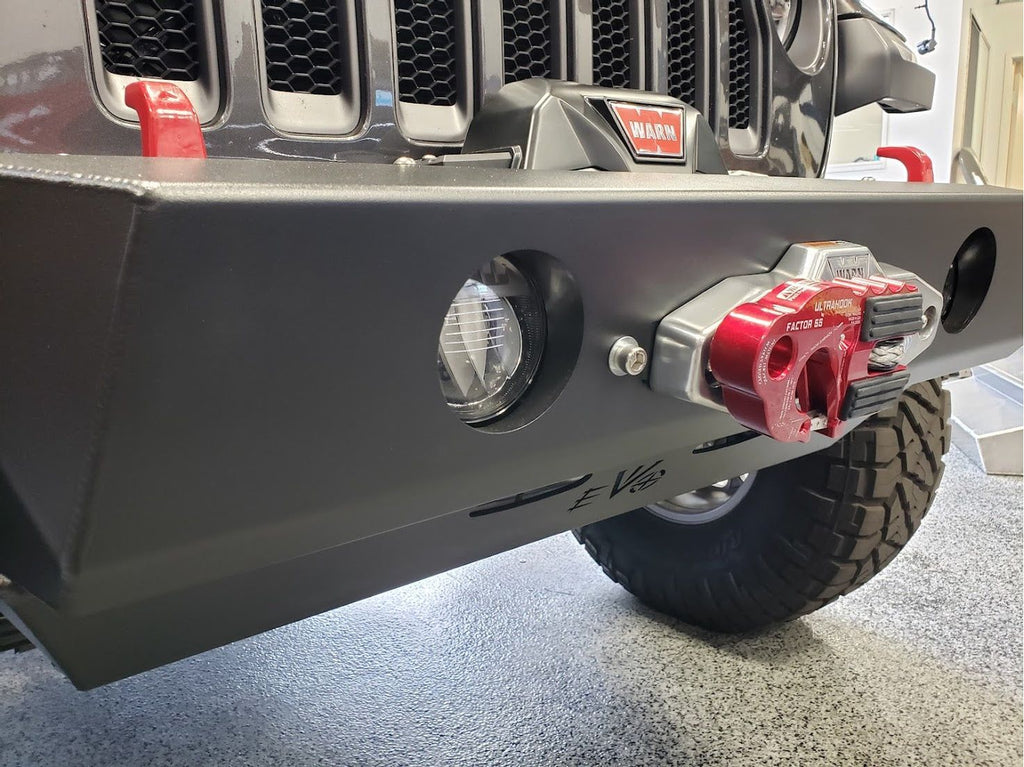 Jeep Wrangler JL JLU and Jeep Gladiator Front Alumilite Bumper With Factory Fog Lights