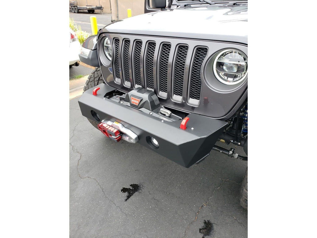 Jeep Wrangler JL/Gladiator Front Alumilite Bumper. With Factory Fog Light Provisions, Hoop and Skid Combo